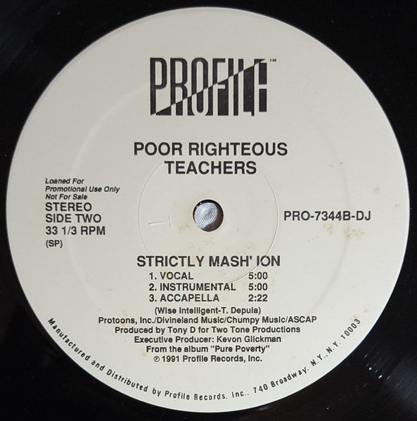 Poor Righteous Teachers : Shakiyla (JRH) (12", Single, Promo)