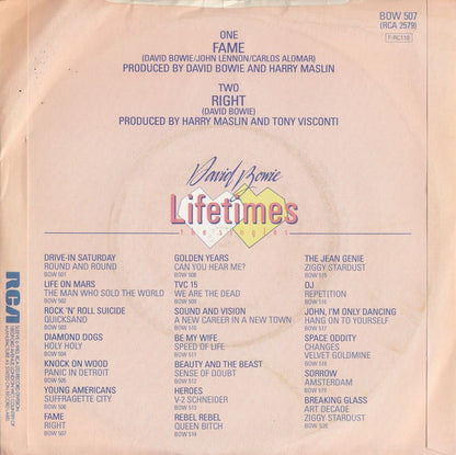 David Bowie : Fame (7", Single, RE)