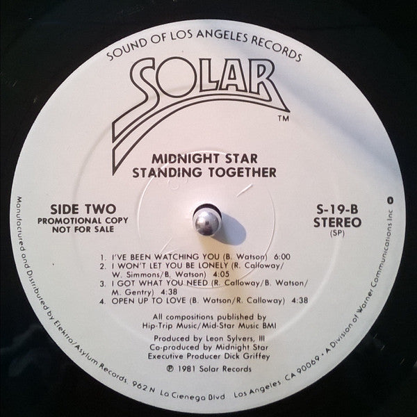 Midnight Star : Standing Together (LP, Album, Promo)