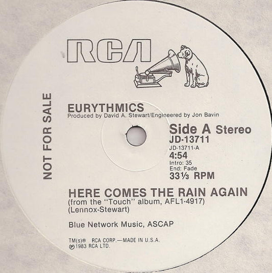 Eurythmics : Here Comes The Rain Again (12", Promo)
