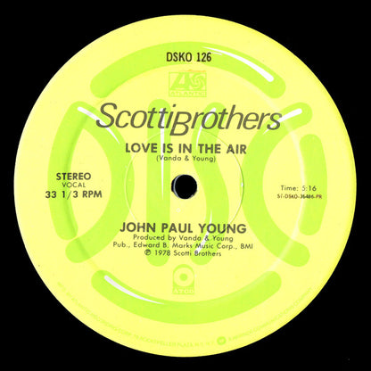 John Paul Young : Love Is In The Air (12", Promo)