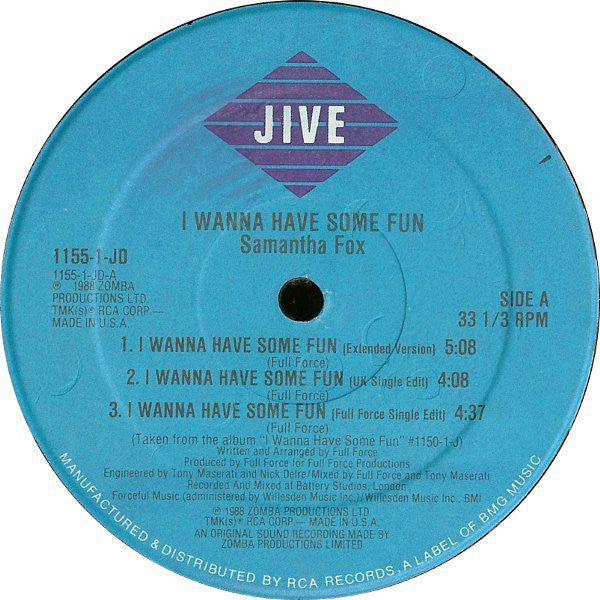 Samantha Fox : I Wanna Have Some Fun (12")