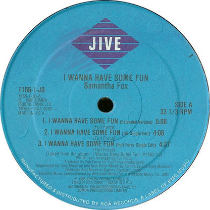 Samantha Fox : I Wanna Have Some Fun (12")