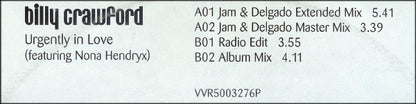 Billy Crawford : Urgently In Love (12", Promo)