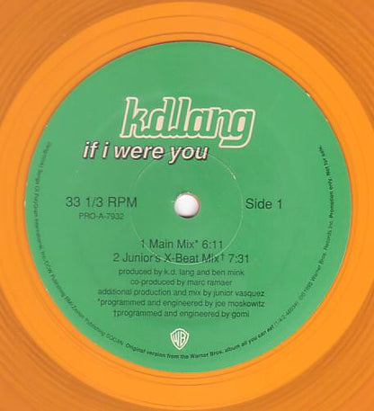 k.d. lang : If I Were You (12", Promo, Cle)