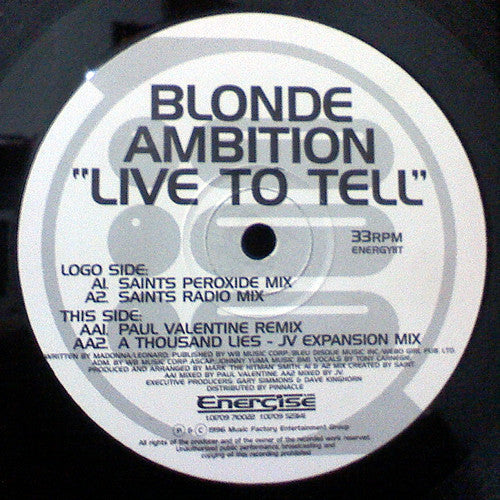 Blonde Ambition : Live To Tell (12", Single)