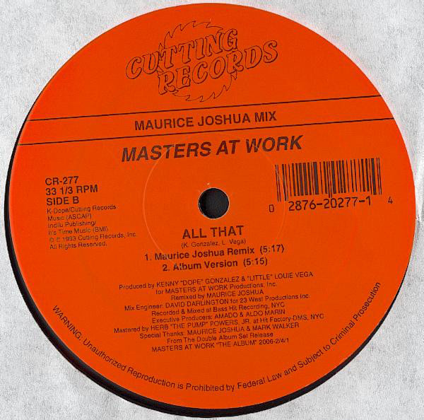 Masters At Work Featuring India : I Can't Get No Sleep / All That (12", Ltd)