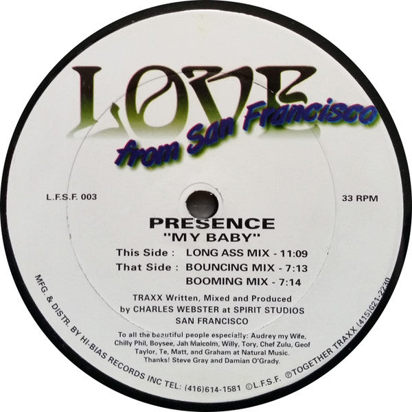Presence : My Baby (12")