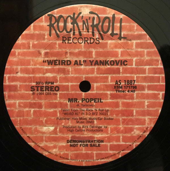 "Weird Al" Yankovic : I Lost On Jeopardy (12", Single, Promo)