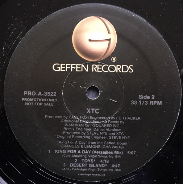 XTC : King For A Day (12", Single, Promo)