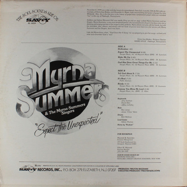Myrna Summers & The Myrna Summers Singers : Expect The Unexpected (LP)