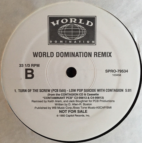 Sky Cries Mary / Low Pop Suicide With Contagion : World Domination Remix (12", Promo)