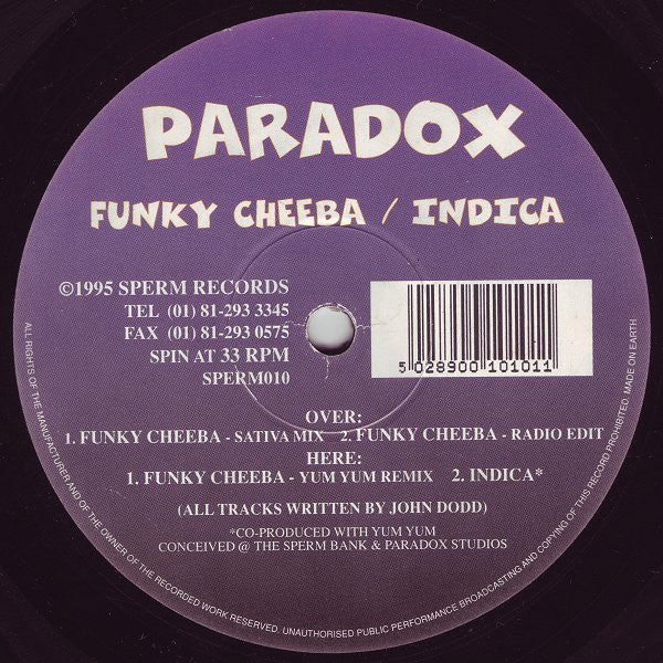 Paradox (2) : Funky Cheeba / Indica (12")