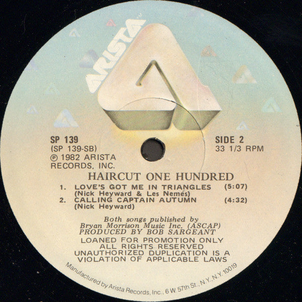 Haircut One Hundred : Exclusives (12", Promo)