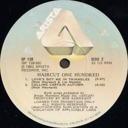 Haircut One Hundred : Exclusives (12", Promo)