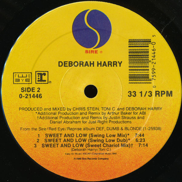 Deborah Harry : Sweet And Low (12", Maxi)