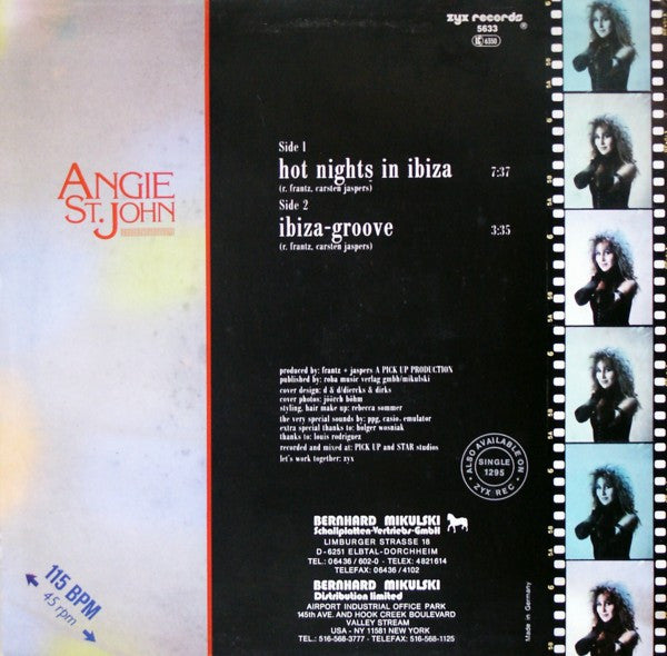 Angie St. John : Hot Nights In Ibiza (12")
