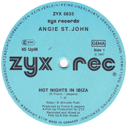 Angie St. John : Hot Nights In Ibiza (12")