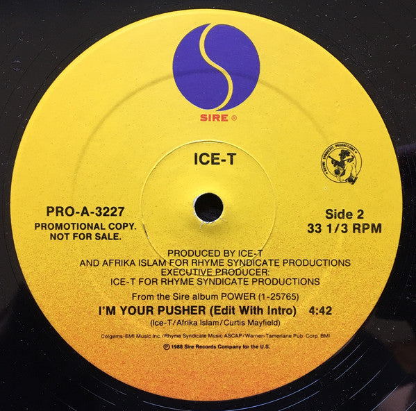 Ice-T : I'm Your Pusher (12", Promo)