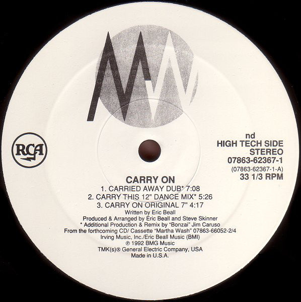 Martha Wash : Carry On (12")