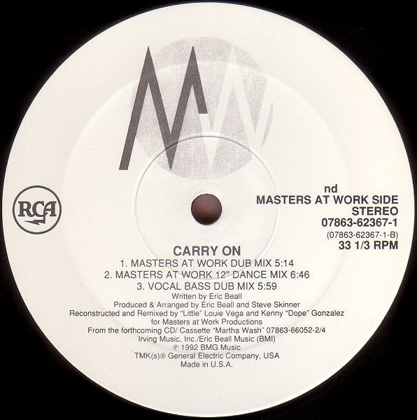 Martha Wash : Carry On (12")