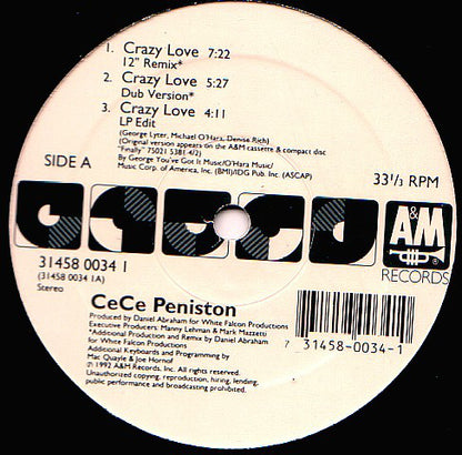 CeCe Peniston* : Crazy Love (12")