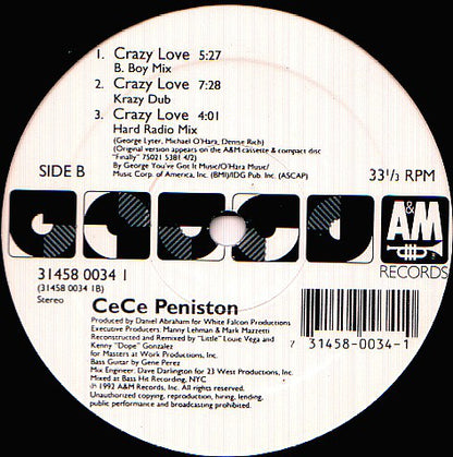 CeCe Peniston* : Crazy Love (12")