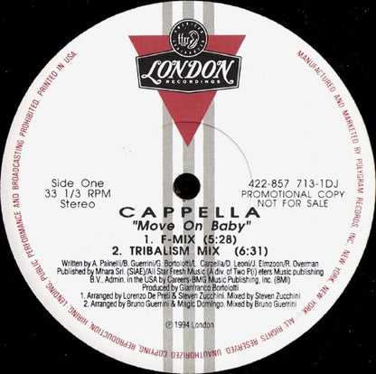 Cappella : Move On Baby (12", Promo)