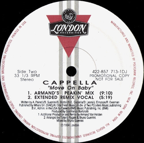 Cappella : Move On Baby (12", Promo)