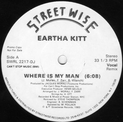Eartha Kitt : Where Is My Man (Remix) (12", Promo)