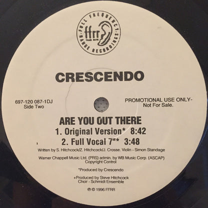 Crescendo : Are You Out There (12", Promo)