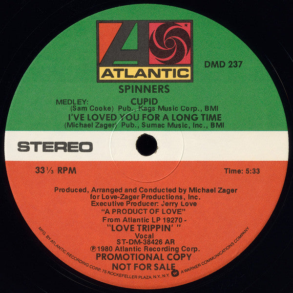 Spinners : (Medley) Cupid - I've Loved You For A Long Time (12", Promo)