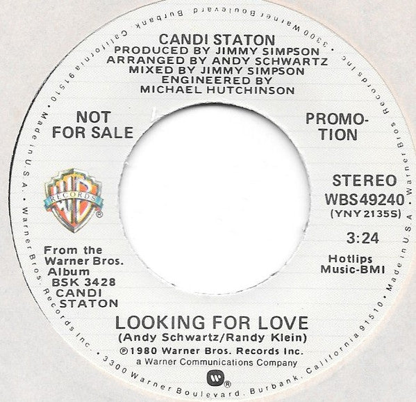 Candi Staton : Looking For Love (7", Single, Mono, Promo)