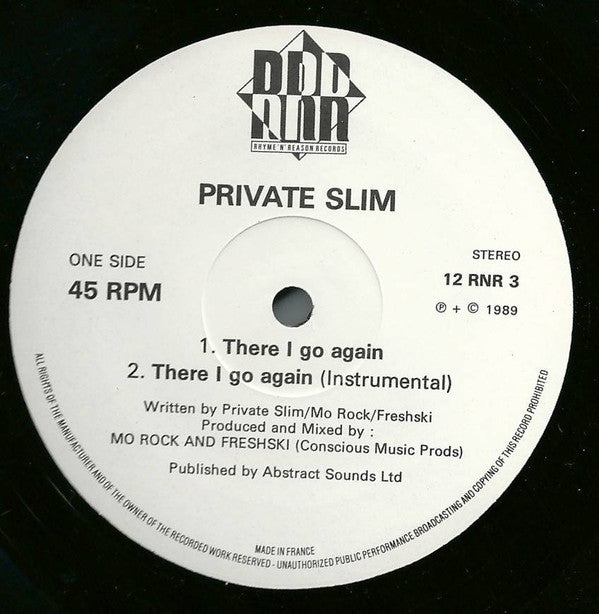 Private Slim : There I Go Again / I'm In Full Gear (12")