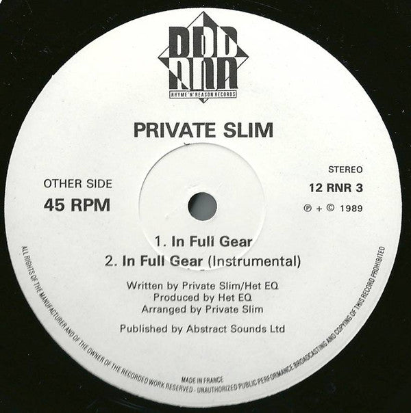 Private Slim : There I Go Again / I'm In Full Gear (12")