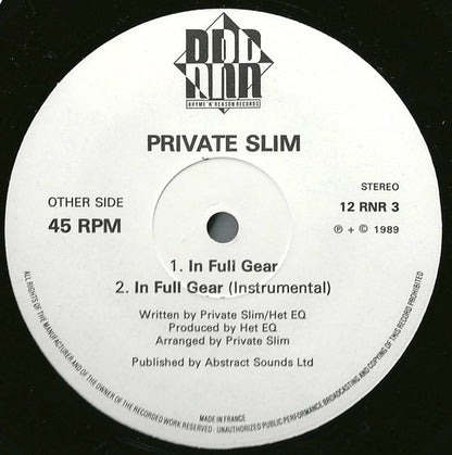 Private Slim : There I Go Again / I'm In Full Gear (12")