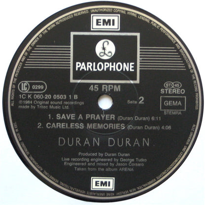 Duran Duran : Save A Prayer (12", Single)
