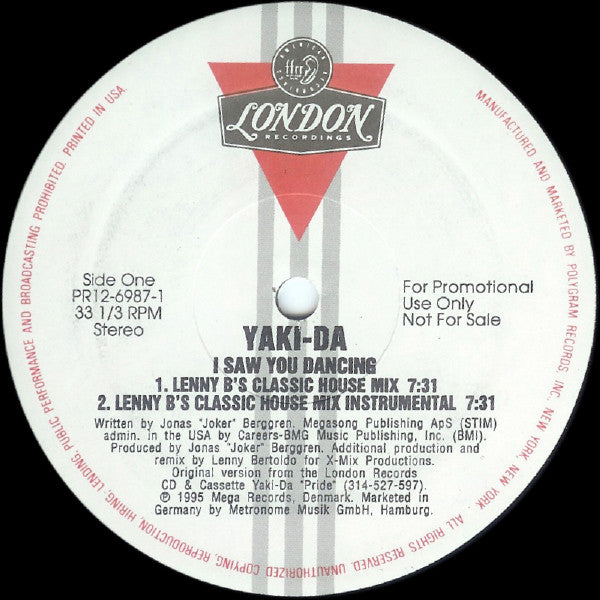 Yaki-Da : I Saw You Dancing (12", Promo)