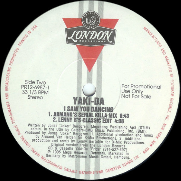 Yaki-Da : I Saw You Dancing (12", Promo)
