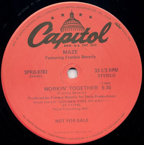Tavares / Maze Featuring Frankie Beverly : The Ghost Of Love / Workin' Together (12", Promo)