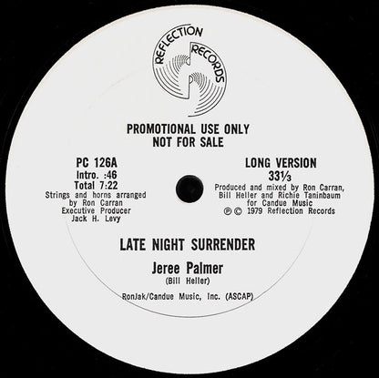 Jeree Palmer : Late Night Surrender (12", Promo)