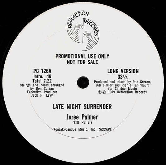 Jeree Palmer : Late Night Surrender (12", Promo)