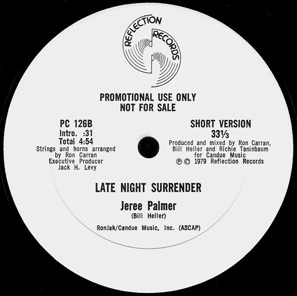 Jeree Palmer : Late Night Surrender (12", Promo)
