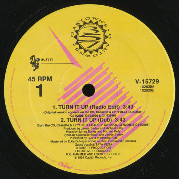 Oaktown's 3-5-7 : Turn It Up (12", Single)
