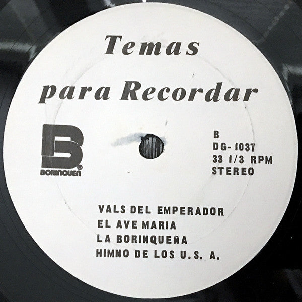 Unknown Artist : Temas Para Recordar (LP, Album)