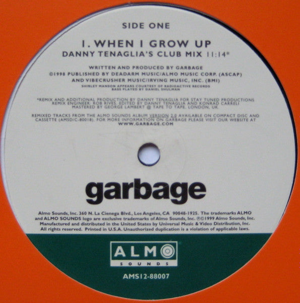 Garbage : When I Grow Up / Special (12", Maxi)