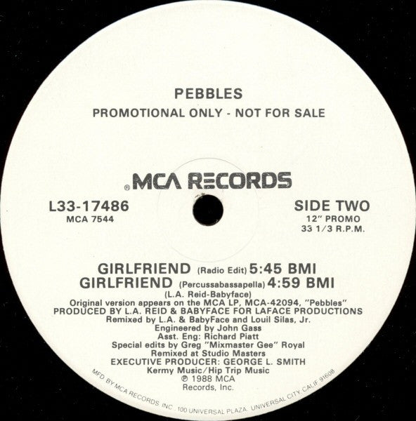 Pebbles : Girlfriend (12", Promo)