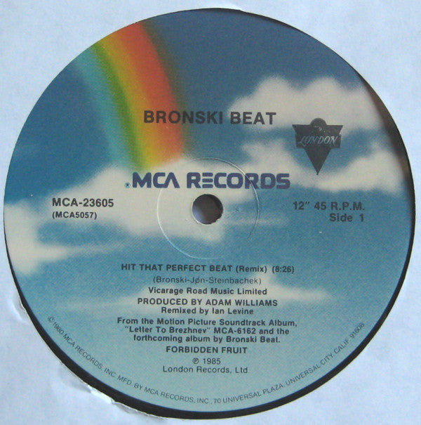 Bronski Beat : Hit That Perfect Beat (12" Version) (12", Pin)
