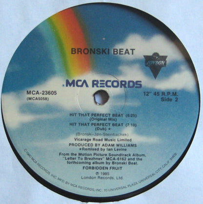 Bronski Beat : Hit That Perfect Beat (12" Version) (12", Pin)