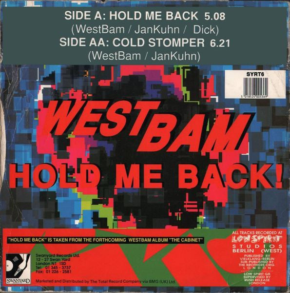 WestBam : Hold Me Back (12")